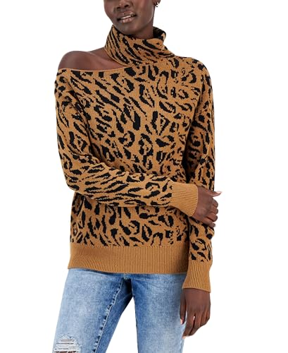 INC International Concepts Womens Leopard Print Asymmetric Sweater