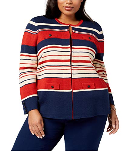 Anne Klein Plus Size Striped Cardigan