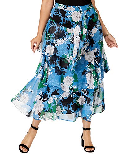 Plus Size Printed Tiered Skirt