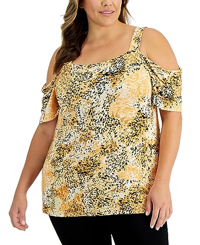 JM Collection Plus Size Cheetah On The Move Top