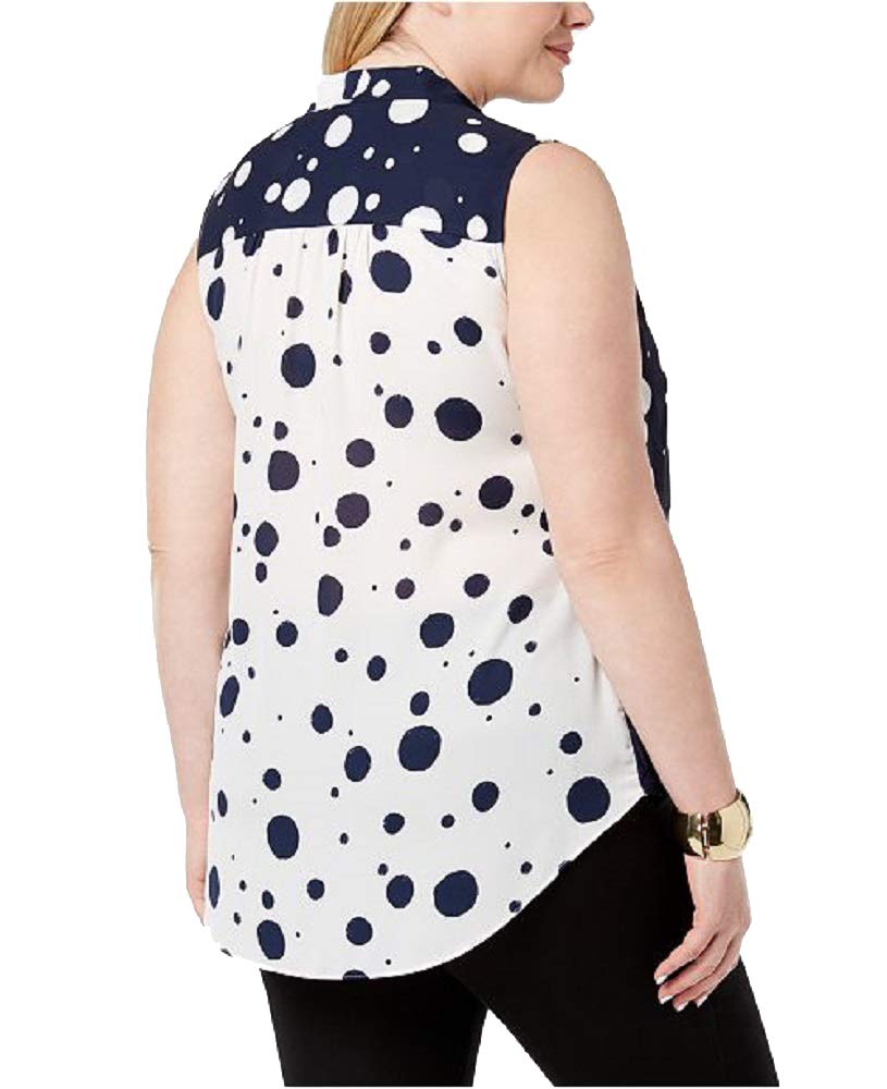 Alfani Plus Size Dot Print High Low Blouse