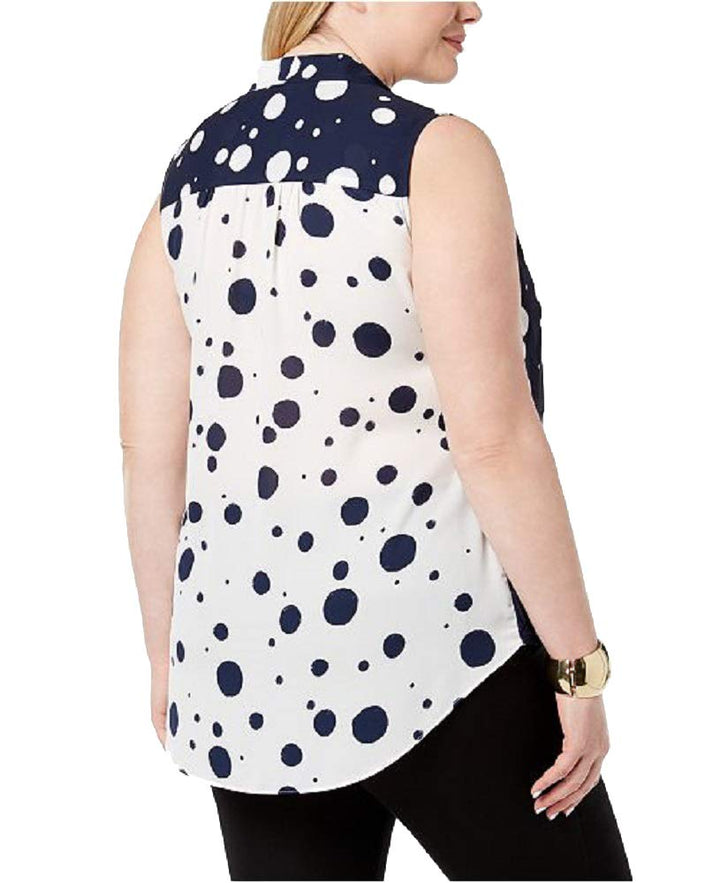 Alfani Plus Size Dot Print High Low Blouse