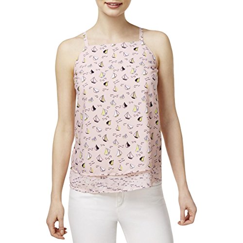 Maison Jules Anchor Print Layered Hem Top