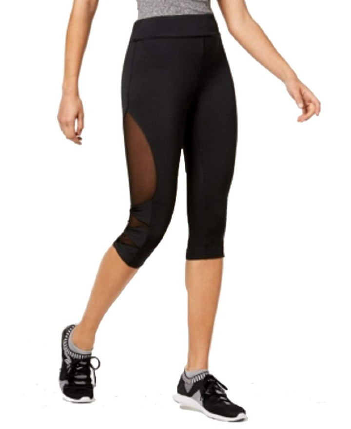 Juniors' Mesh-Panel Cropped Leggings