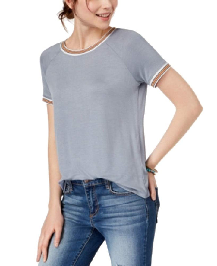 Hippie Rose Juniors Crew Neck Ringer T-Shirt