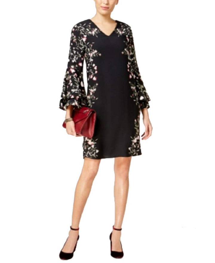 Alfani Printed Floral Bell Sleeve Dress
