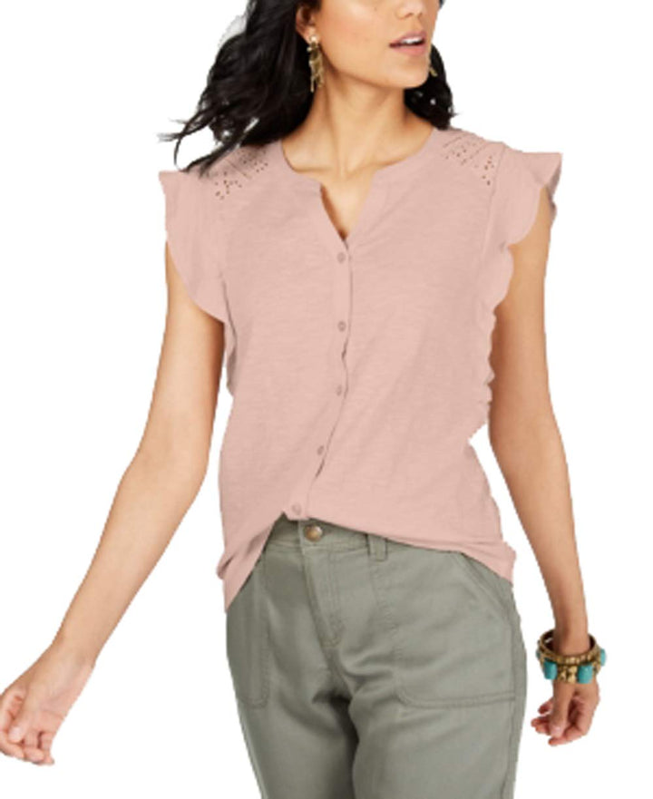 Eyelet Sleeveless Shirt