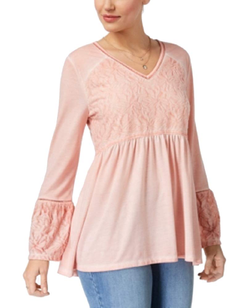 Jacquard-Detail Peasant Top