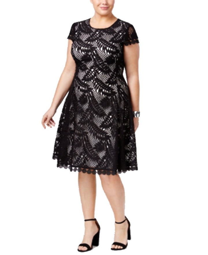 Alfani Plus Size Lace Fit Flare Dress