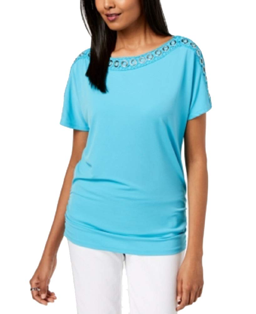 JM Collection Petite Grommet Trim Top