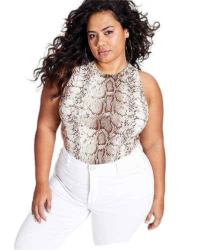Bar III Trendy Plus Size Python Print Bodysuit