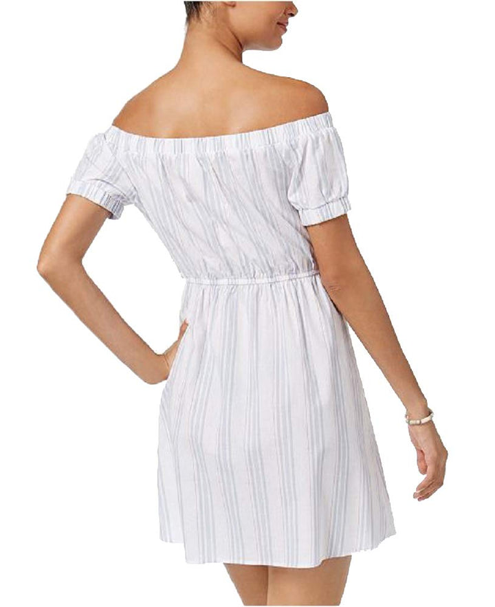 Ultra Flirt Juniors Cotton Off The Shoulder Fit Flare Dress