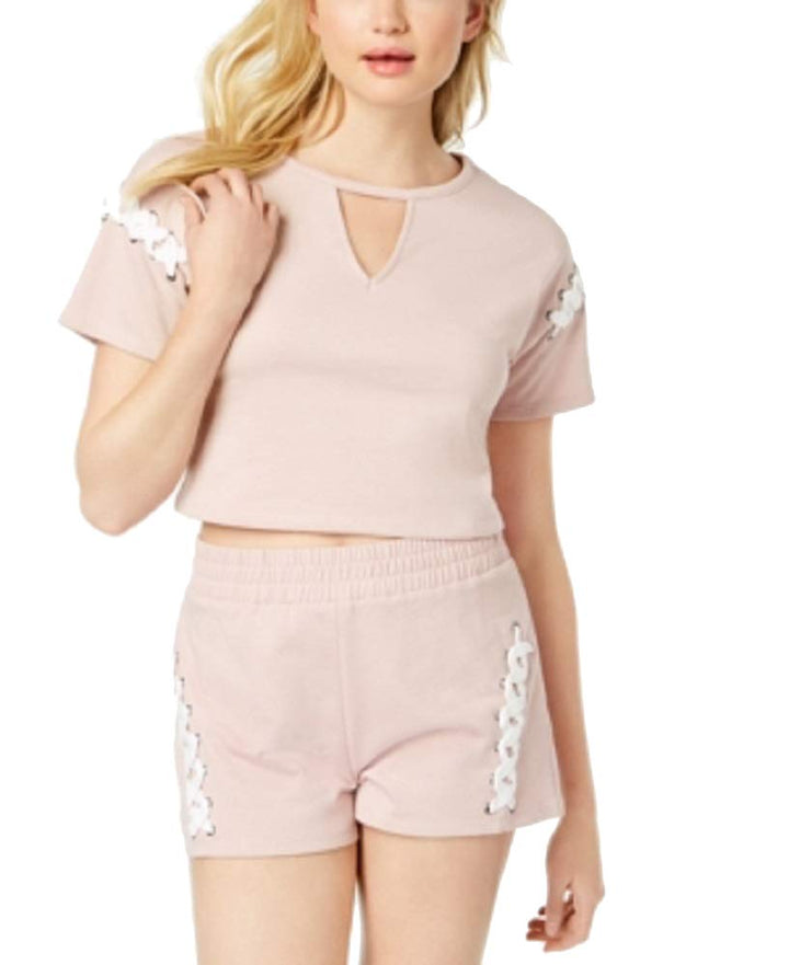 Material Girl Active Juniors Lace Up Crop Top