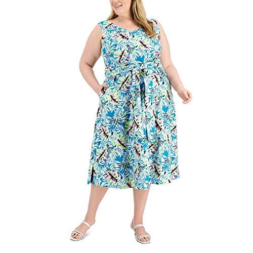 Anne Klein Trendy Plus Tie Waist Midi Dress