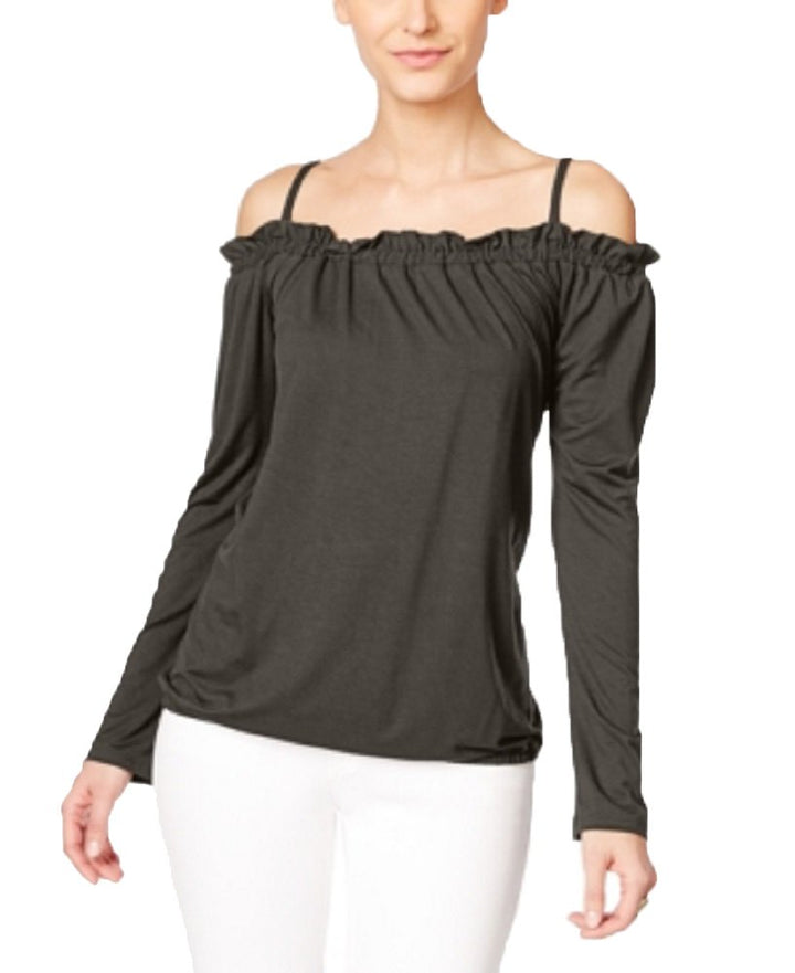 Petite Off-The-Shoulder Ruffled Peasant Blouse