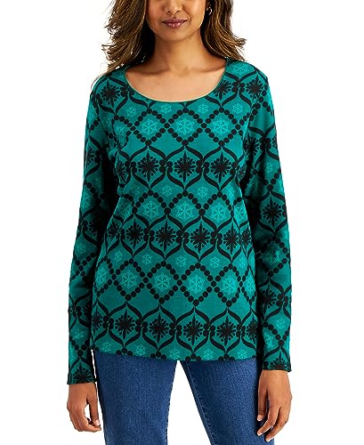 Karen Scott Snowflake Print Top