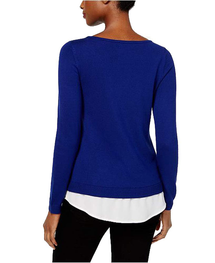 Charter Club Petite Jeweled Layered Look Sweater