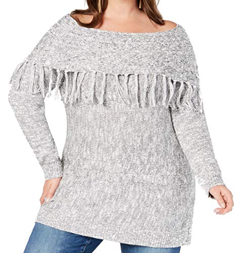 Plus Size Fringe Tunic Sweater