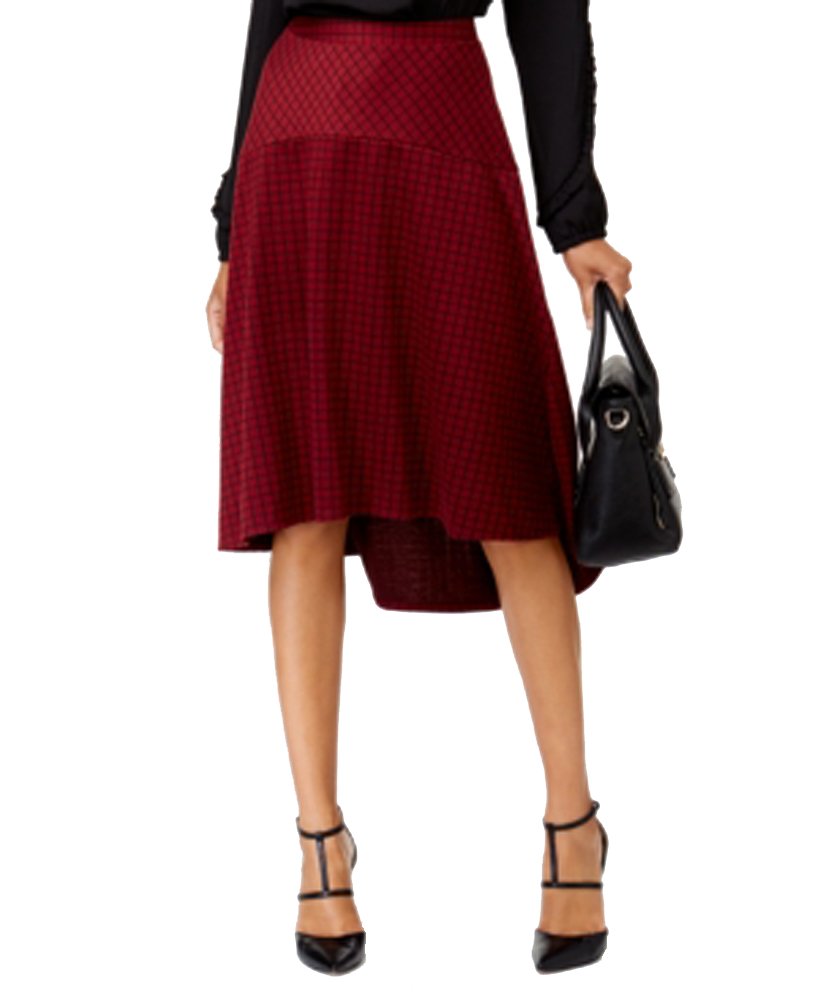NY Collection Plaid High Low Skirt