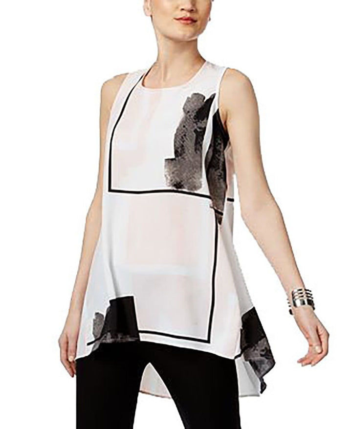 Alfani Petite Printed High Low Top