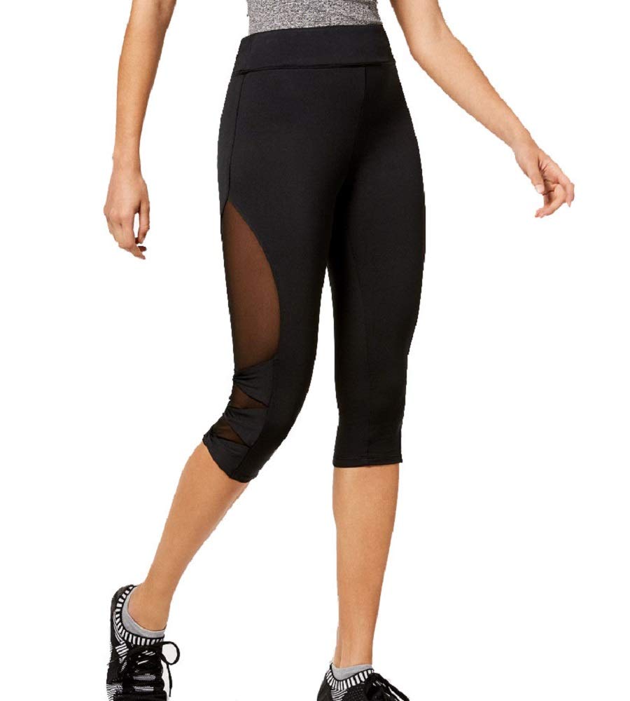 Juniors' Mesh-Panel Cropped Leggings