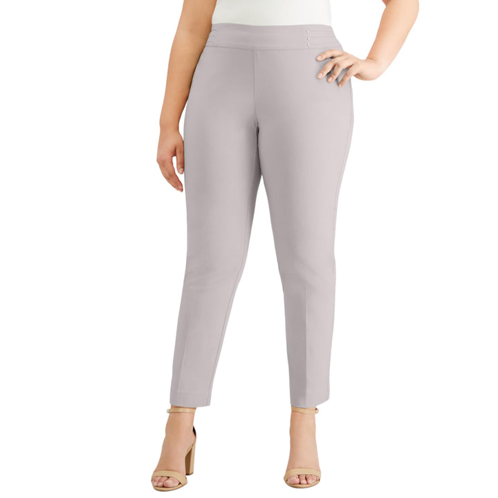 Plus Size Tummy Control Pull-On Slim-Leg Pants