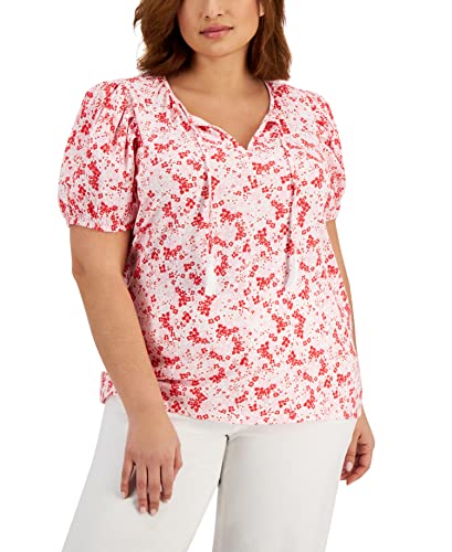 Style & Co Plus Size Tie Neck Top