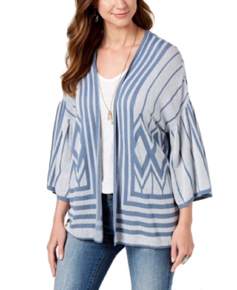 Style & Co Cotton Printed Drop Sleeve Cardigan