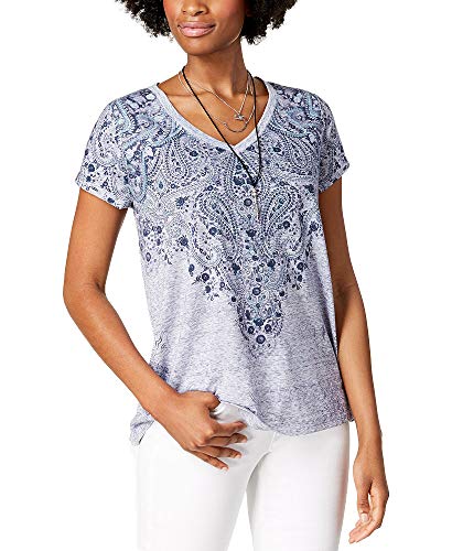 Style & Co Graphic V Neck T-Shirt