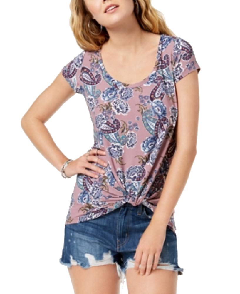 Ultra Flirt Juniors Printed Knot Hem Top