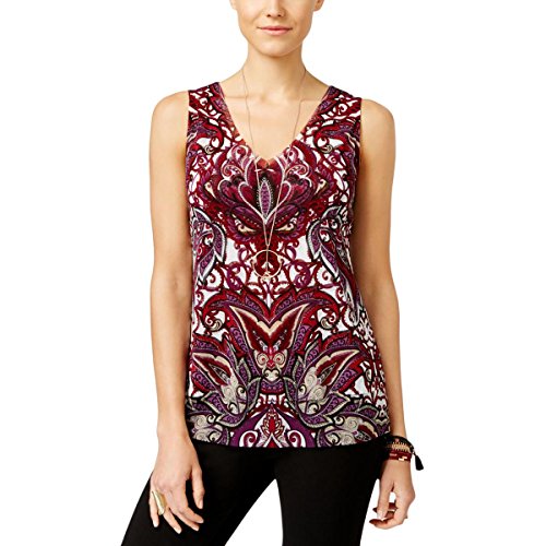 Inc International Concepts Petite Printed Double-Layer Top