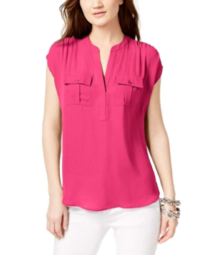 INC Petite Mixed-Media Utility Shirt