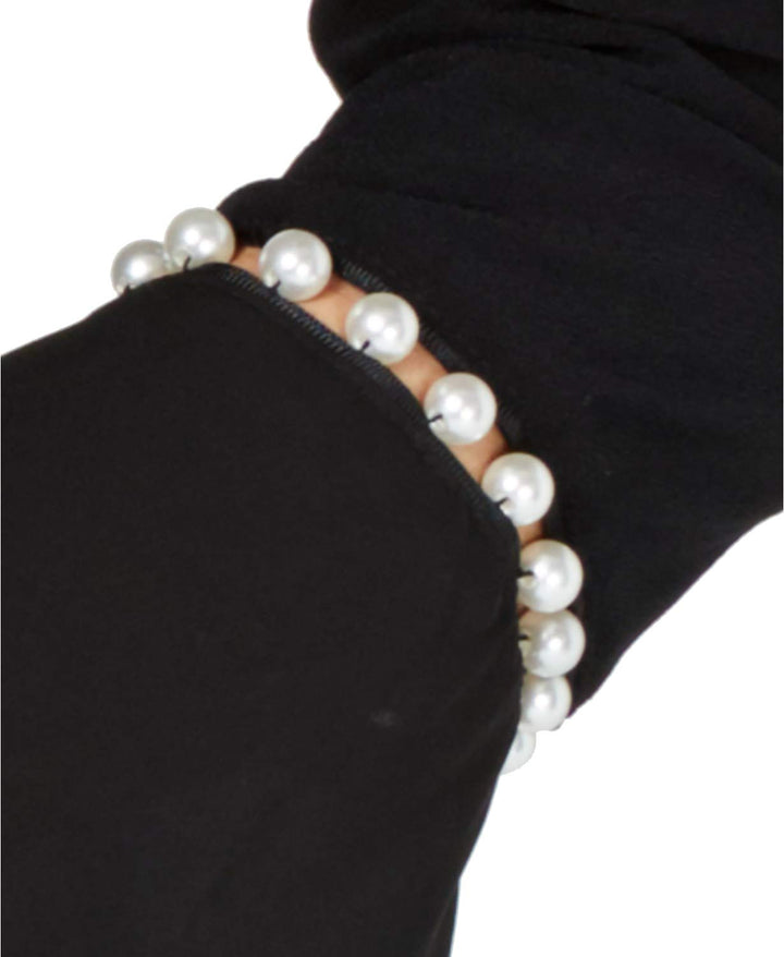 V Neck Pearl Sleeve Top