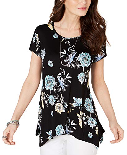 Printed Handkerchief-Hem Top