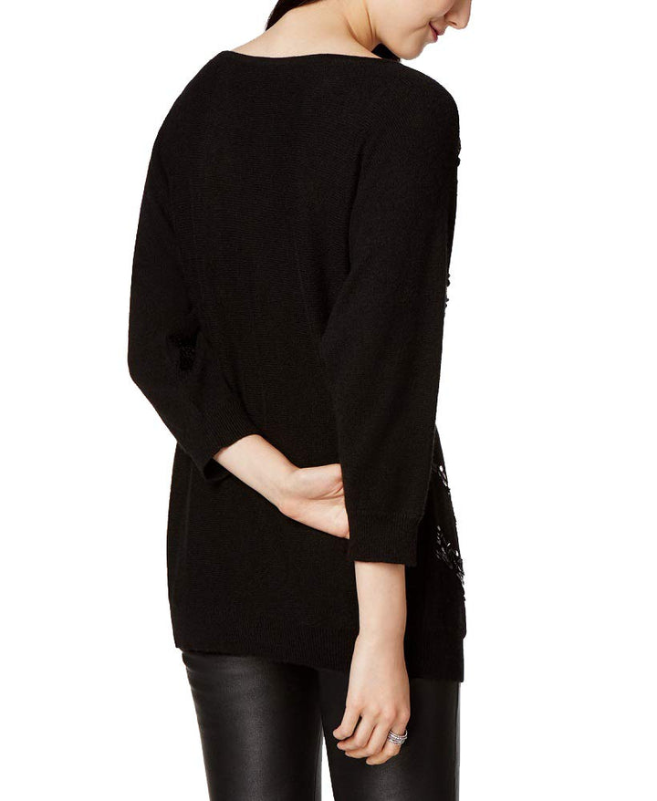 Charter Club Sequin Trim Cashmere Sweater