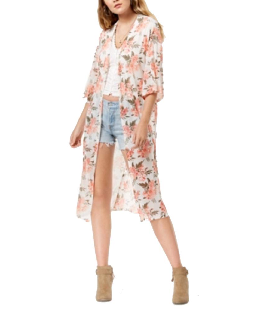 Ultra Flirt By Ikeddi Juniors Printed Mesh Duster Kimono