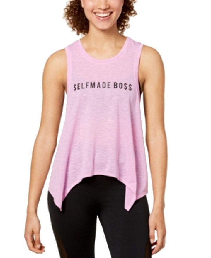 Juniors' Graphic Handkerchief-Hem Top