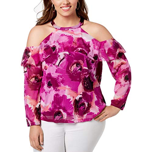 Plus Size Cotton Cold Shoulder Halter Top