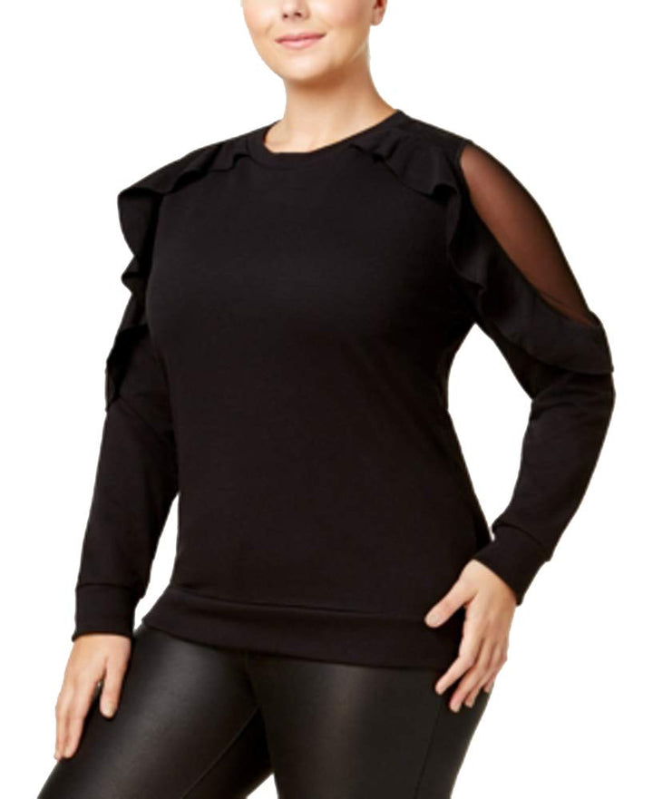 Say What Trendy Plus Size Ruffled Sweater