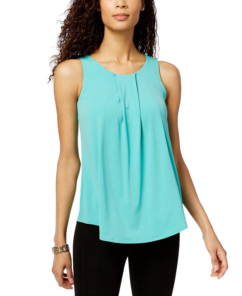 Pleated Crew-Neck Shell