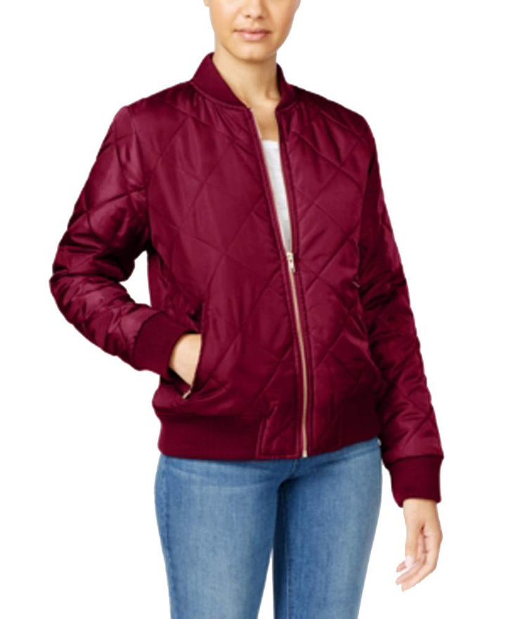 Juniors' Quilted Bomber Jacket