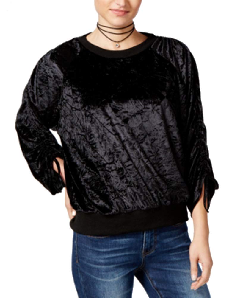 Juniors' Crushed Velvet Sweatshirt