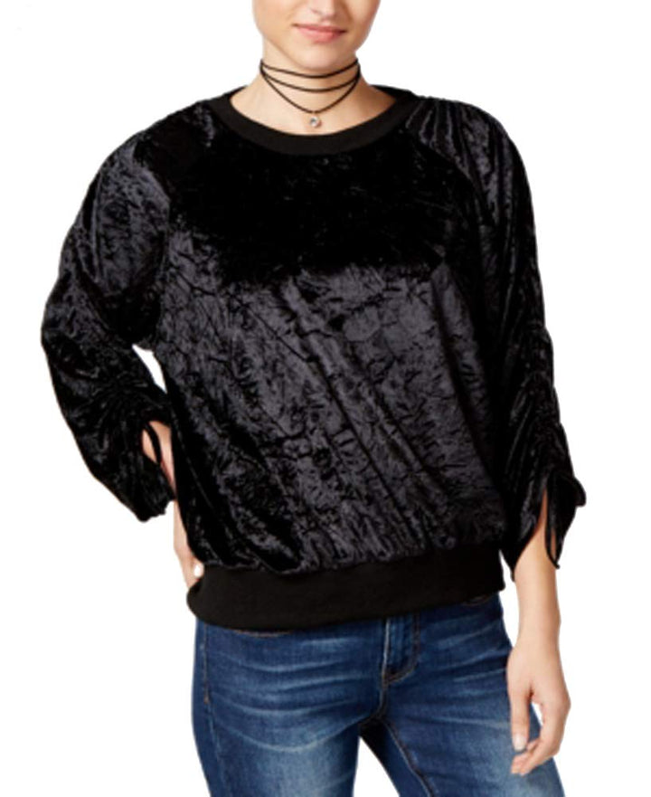 Juniors' Crushed Velvet Sweatshirt