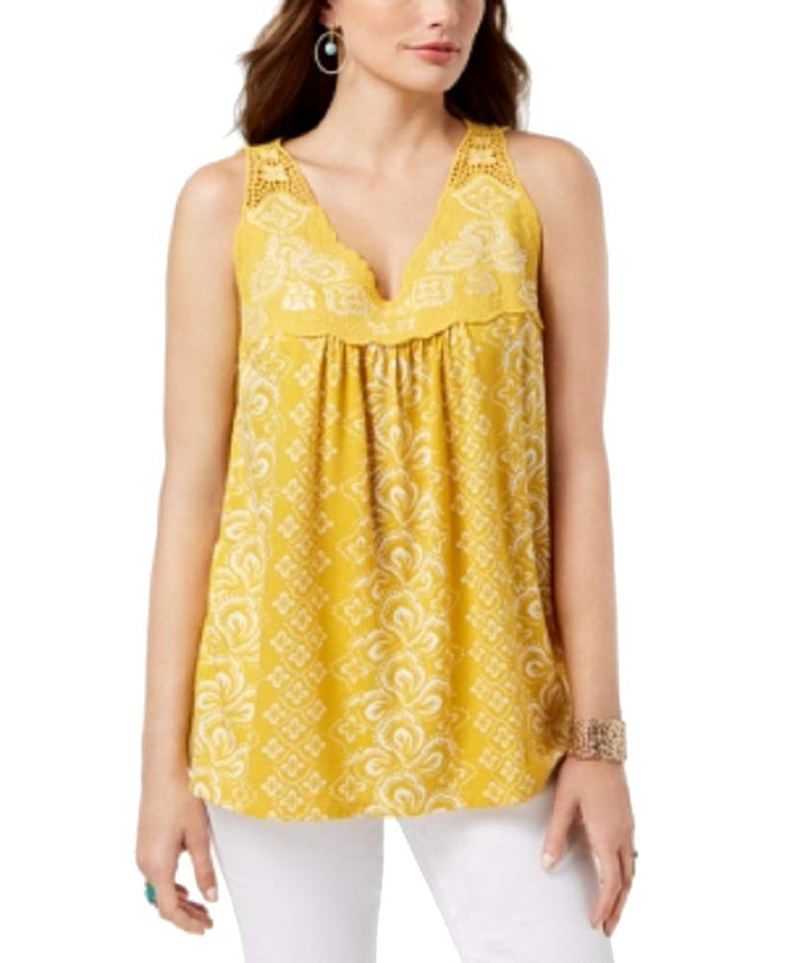 Style & Co Embroidered Sleeveless Top