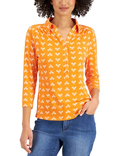 Charter Club Petite Printed Polo Shirt