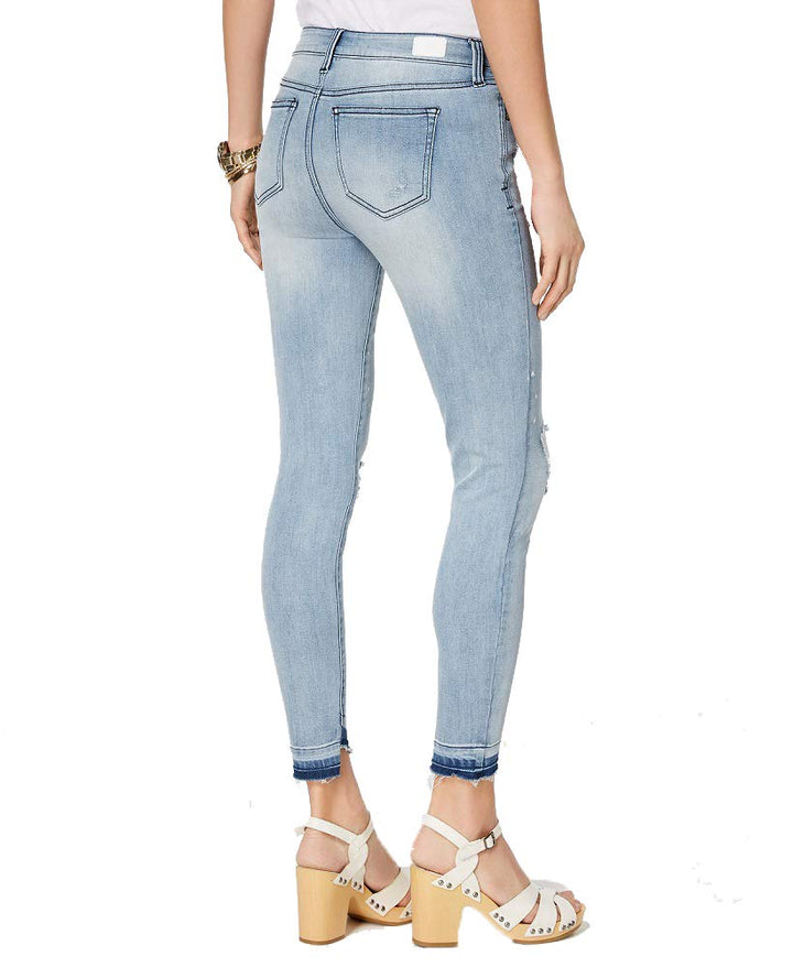 Celebrity Pink Juniors Ripped Released Hem Skinny Jeans