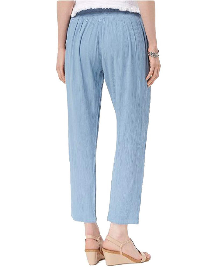 Crochet-Trim Pull-On Pants