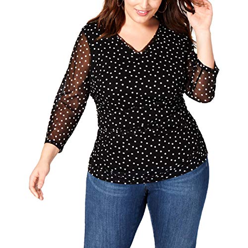 Plus Size Double Layer V Neck Top