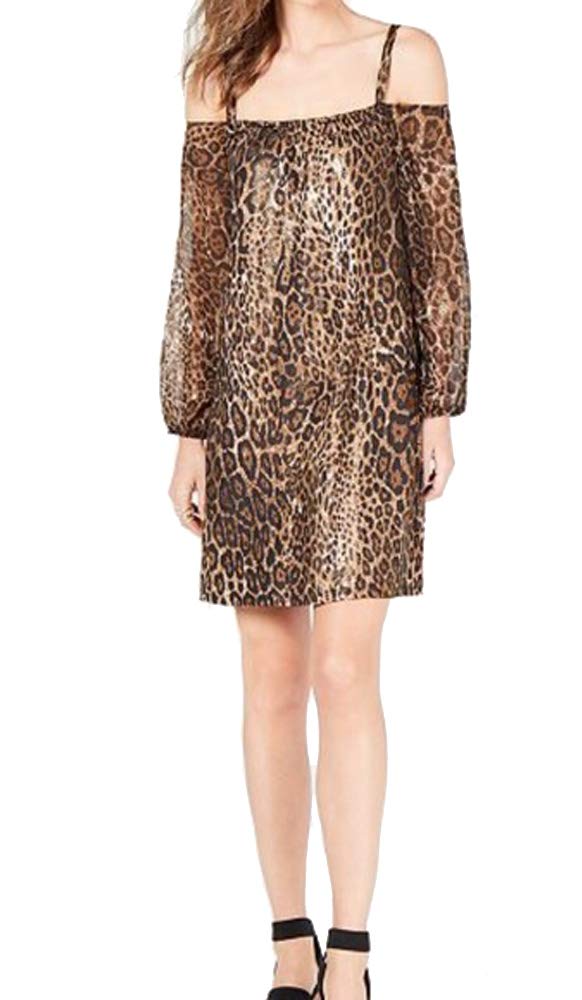 INC Cold-Shoulder Animal-Print Dress