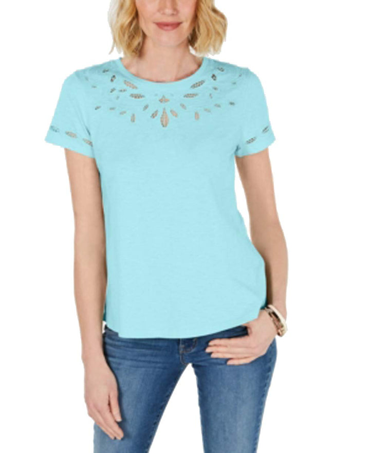 Cutout Cotton T-Shirt